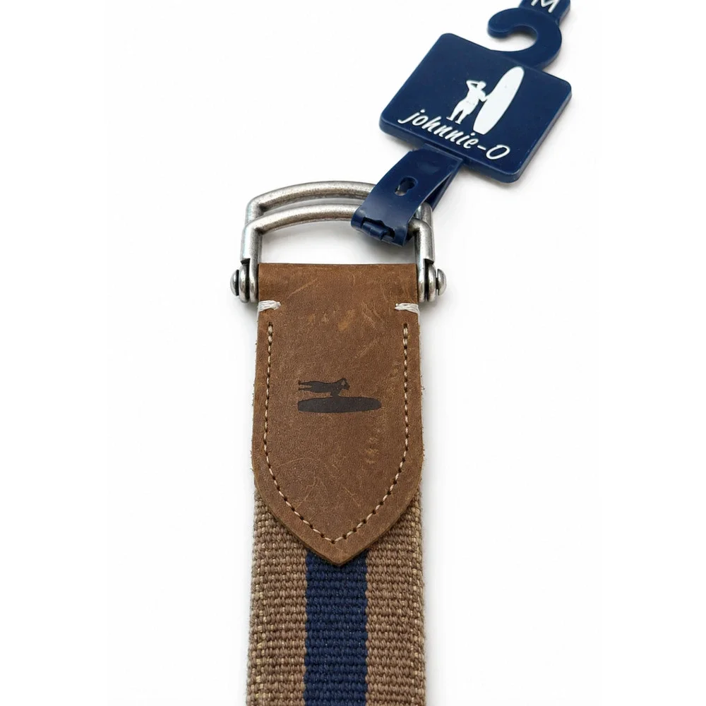 NEW JOHNNIE-O MENS NAVY BLUE WAXED COTTON STRETCH BELT GOLF SZ M